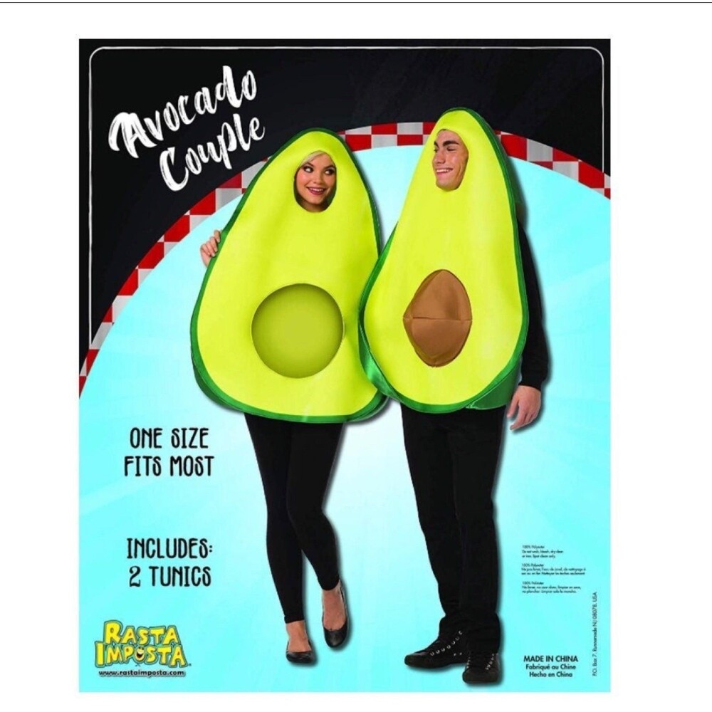 Halloween Avocado Couple Adult Costume